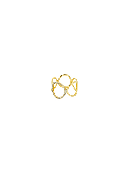 Coil Ring with Diamonds