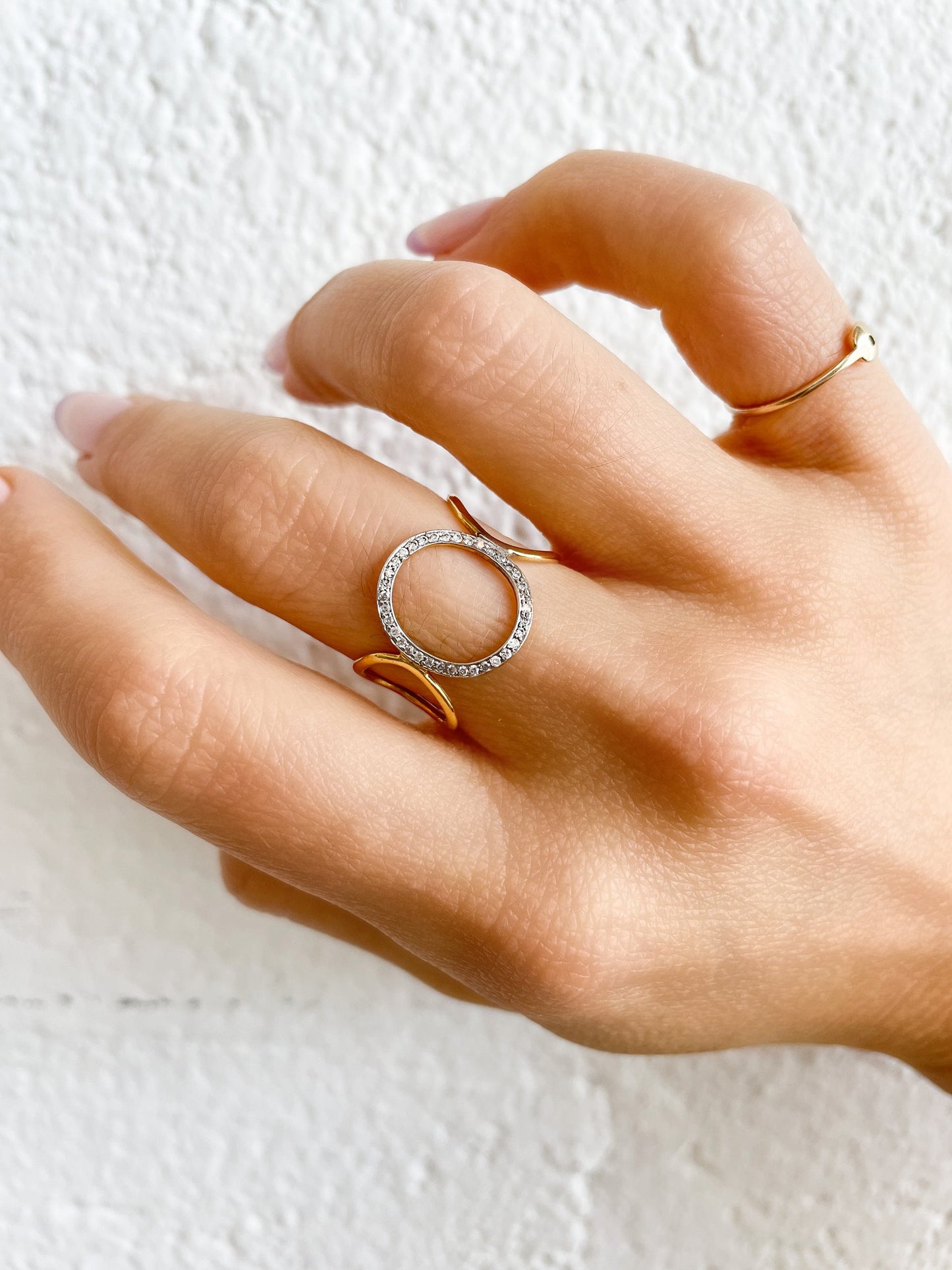 Coil Ring with Diamonds